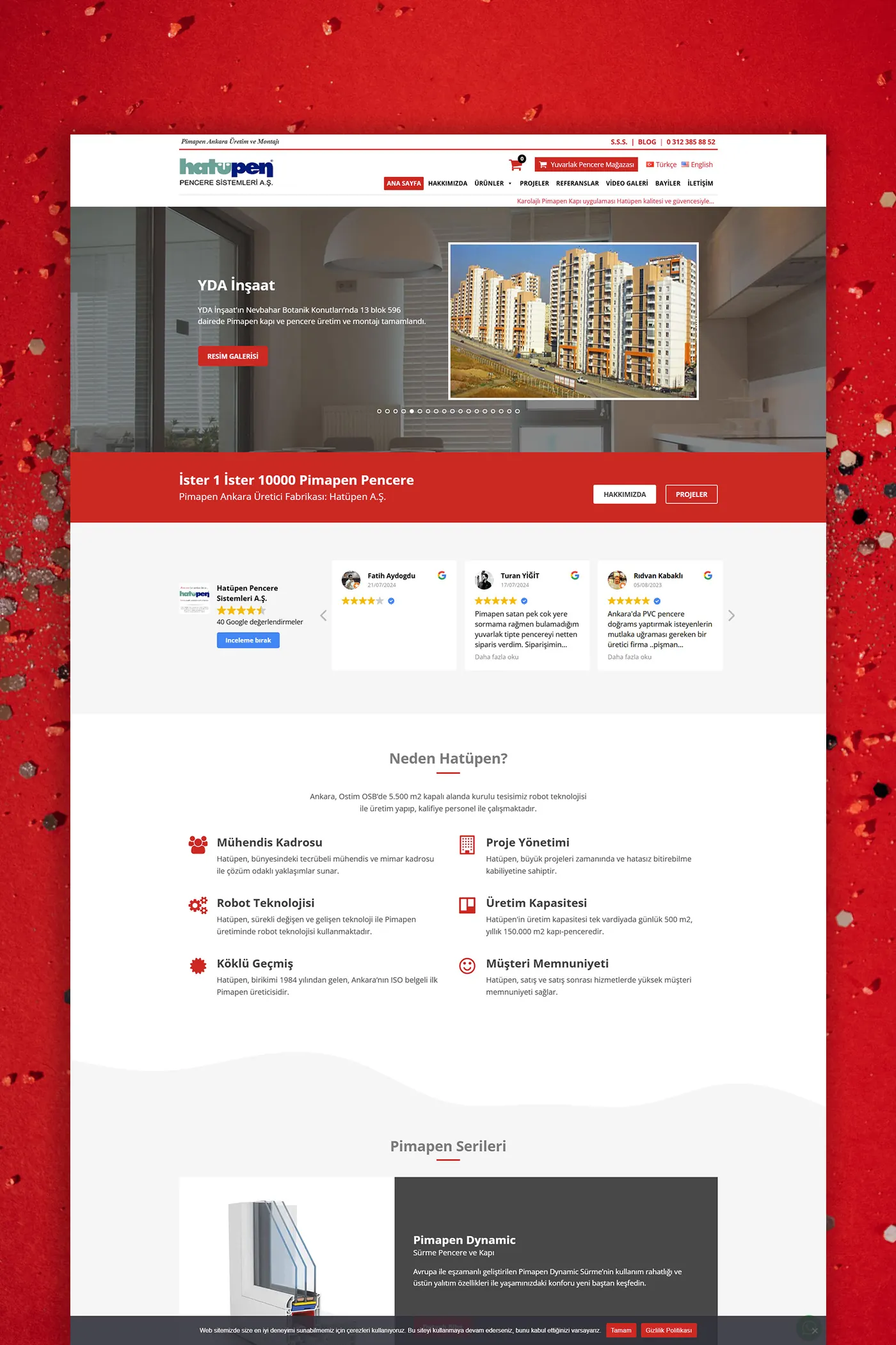 Hatüpen A.Ş. için tasarladığımız web sitesi