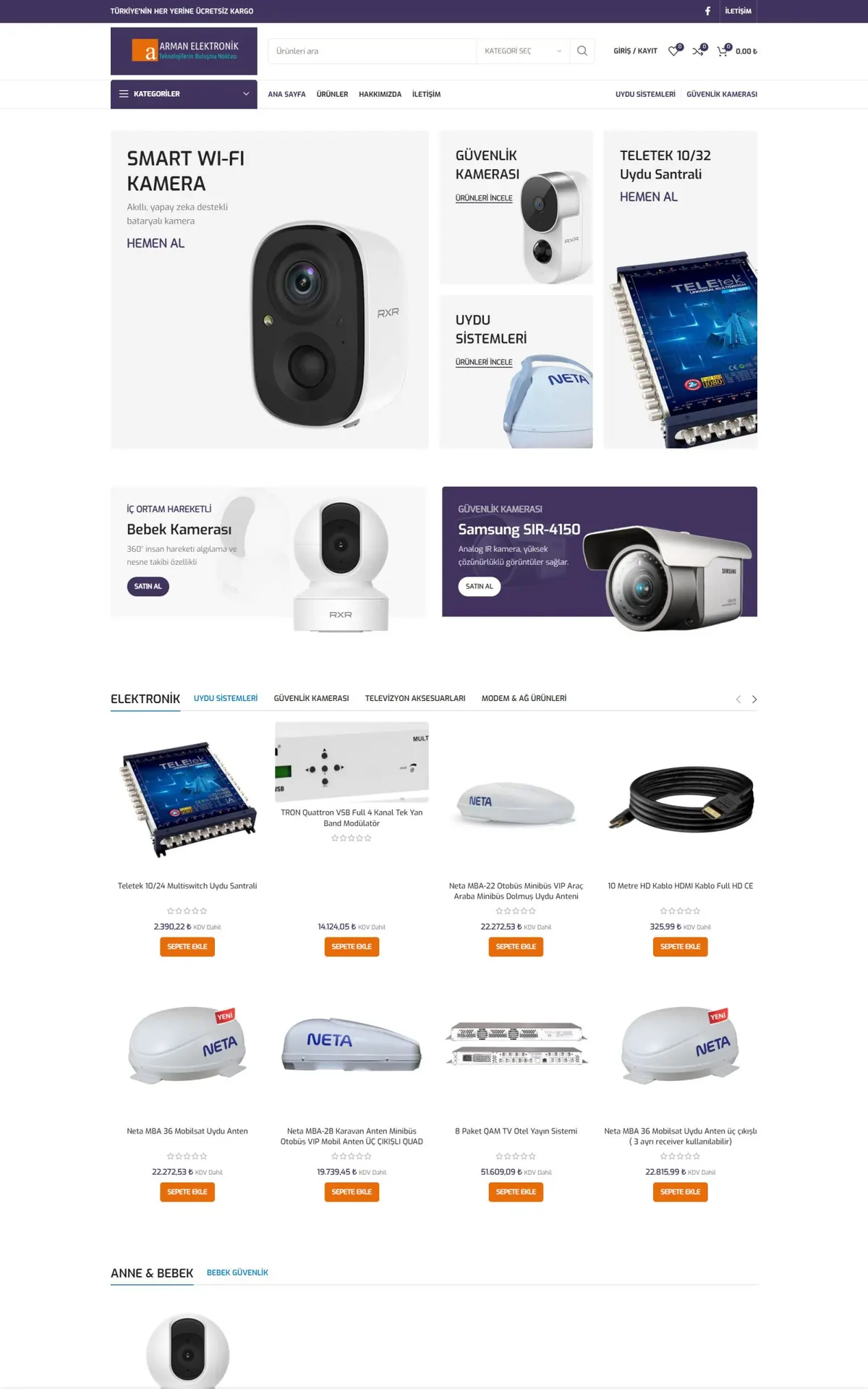 Elektronik Arman Elektronik E-Ticaret Sitesi