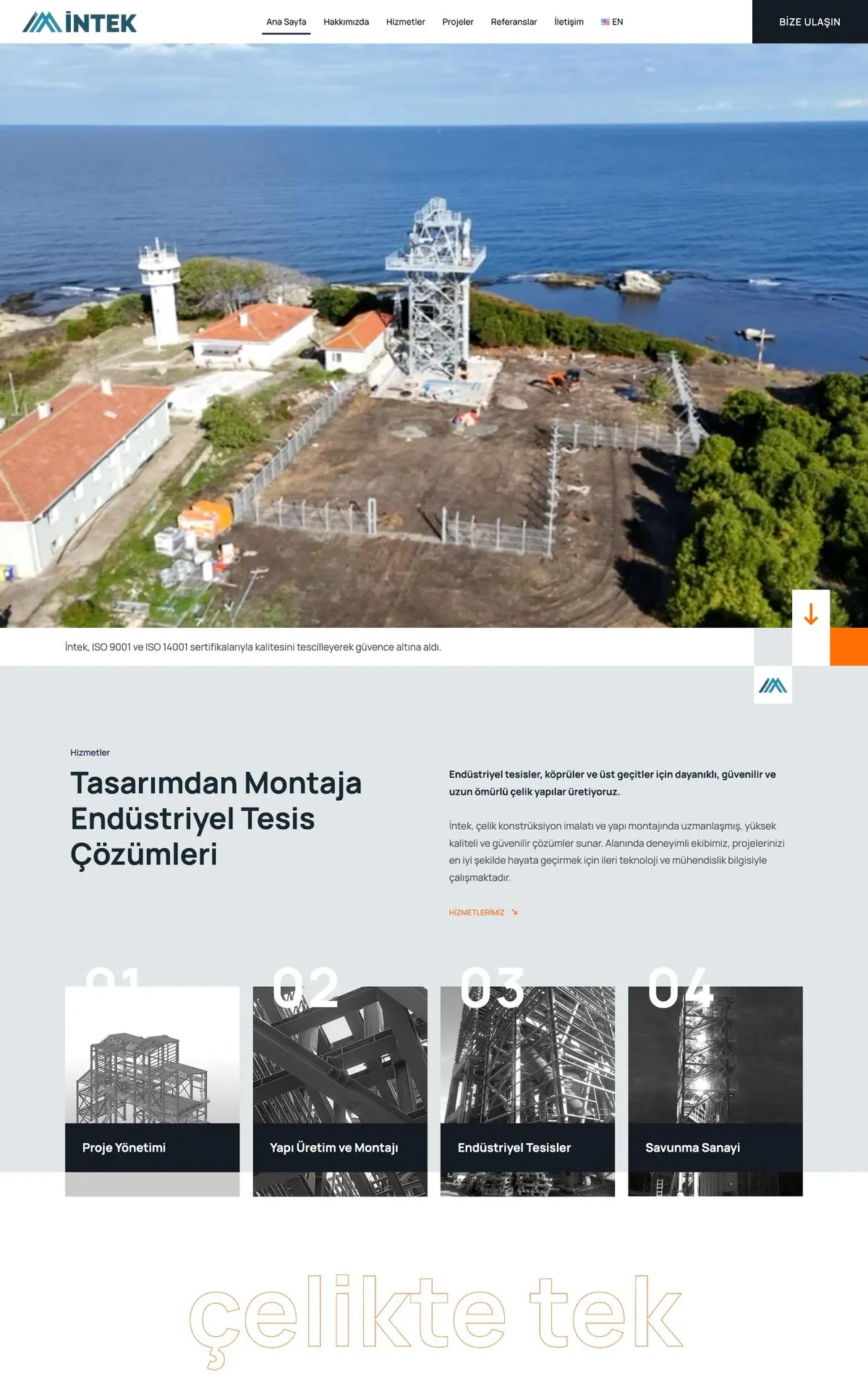 Çelik Konstrüksiyon İntek Kurumsal Web Tasarımı