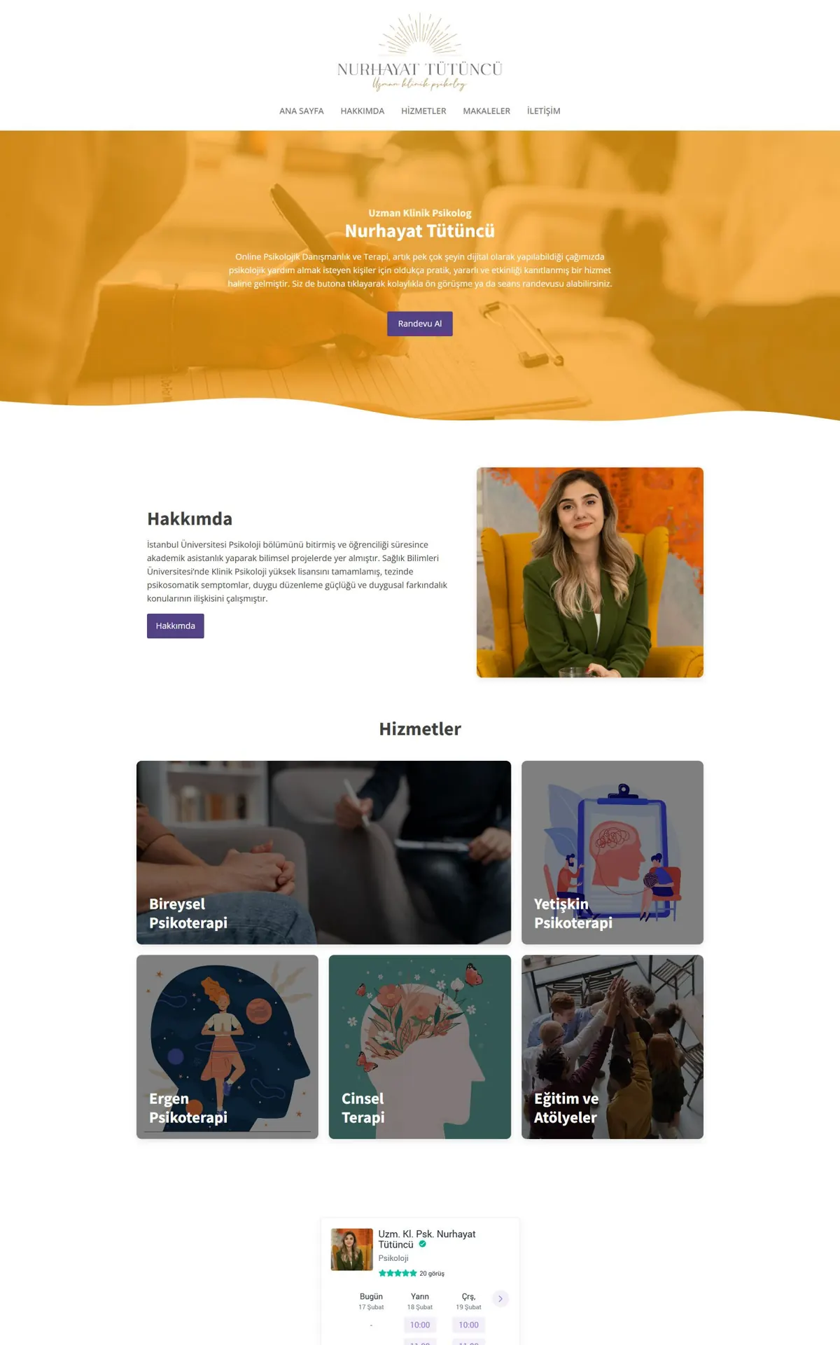 Sağlık Nurhayat Tütüncü Kurumsal Web Tasarım